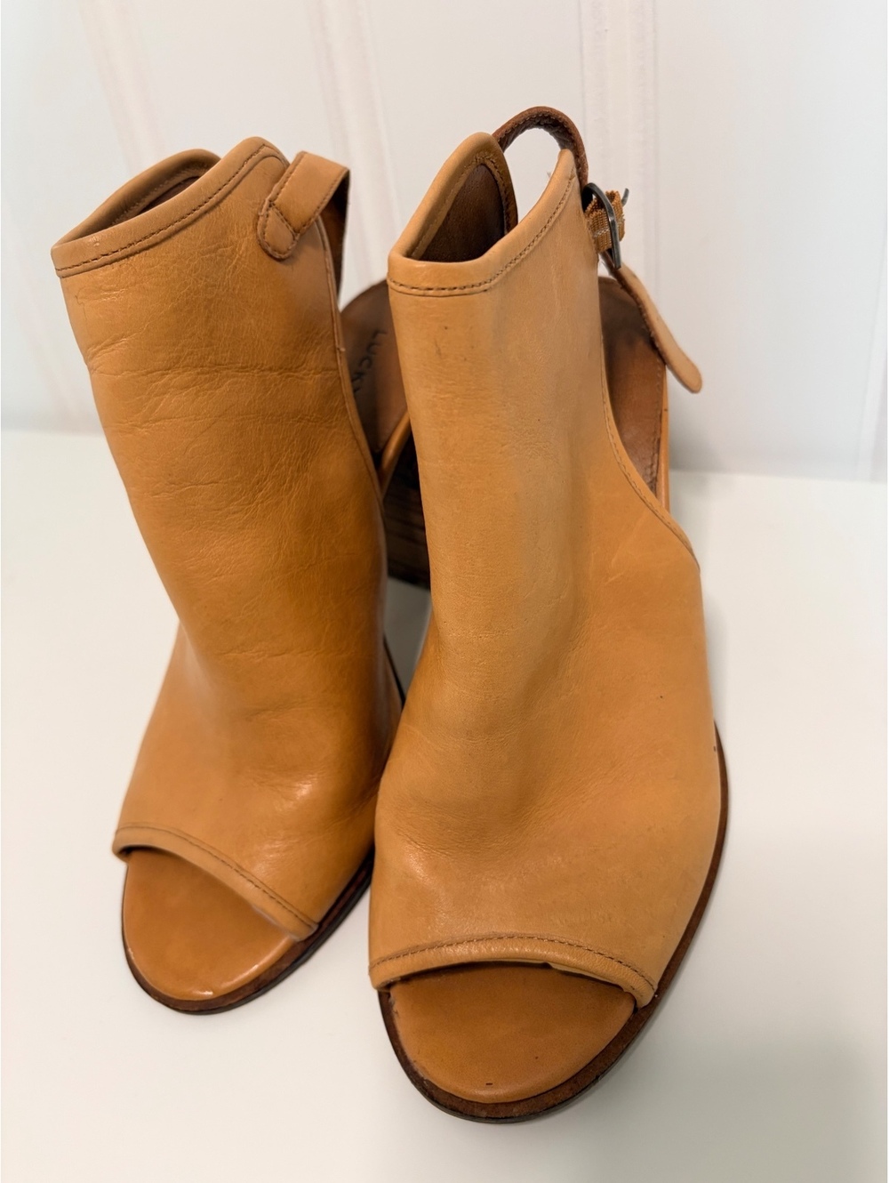 Lucky Brand Lisza Peep Toe Block Heels